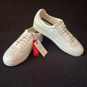 ZARA White Leather Uniform Oxford Style Sneakers Womens 10 (41) or 13 (44) NEW